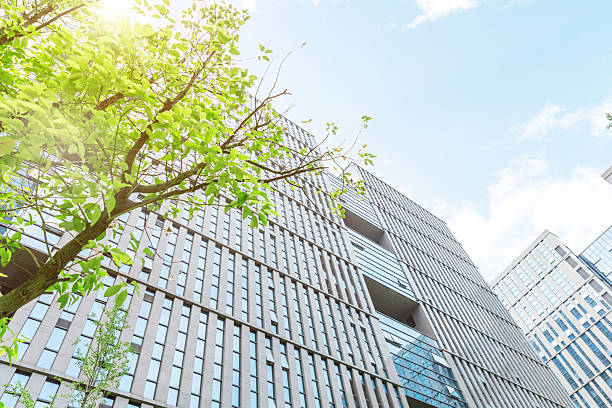 istock Bottom view of modern eco city 2230798322