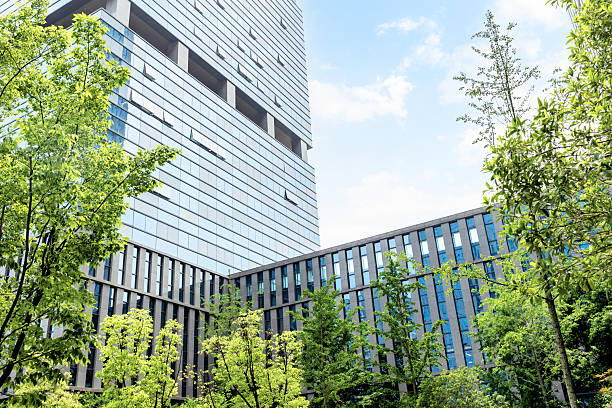 istock Bottom view of modern eco city 2230798794