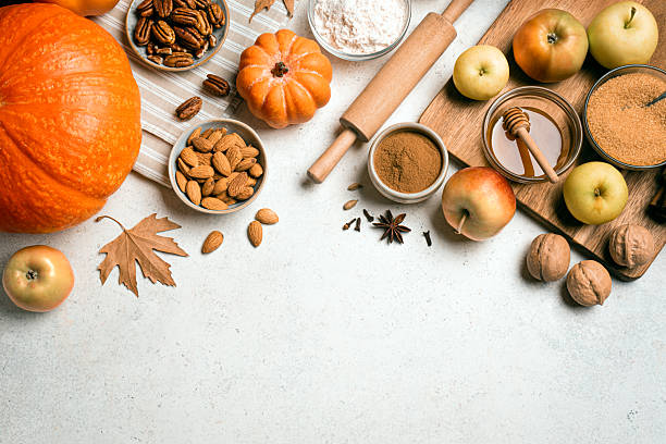 istock Autumn fall baking background with seasonal food ingredients 2230801022