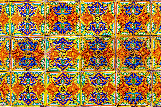 istock Artistic old colourful mosaic wall tiles texture in Mexico. 2230801234