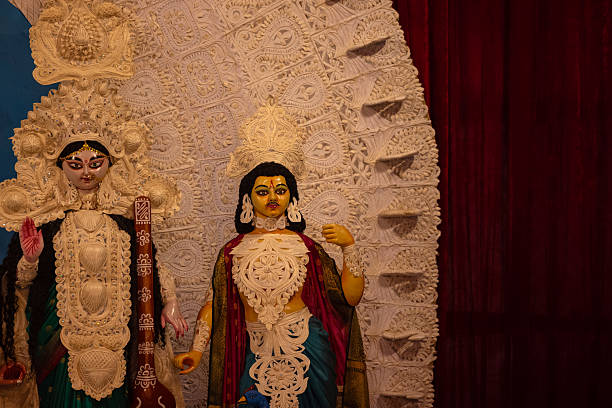 istock Idol of goddess durga in pandal during navrati 2230801673