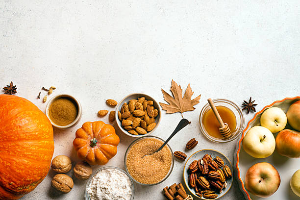 istock Autumn fall baking background with seasonal food ingredients 2230801841