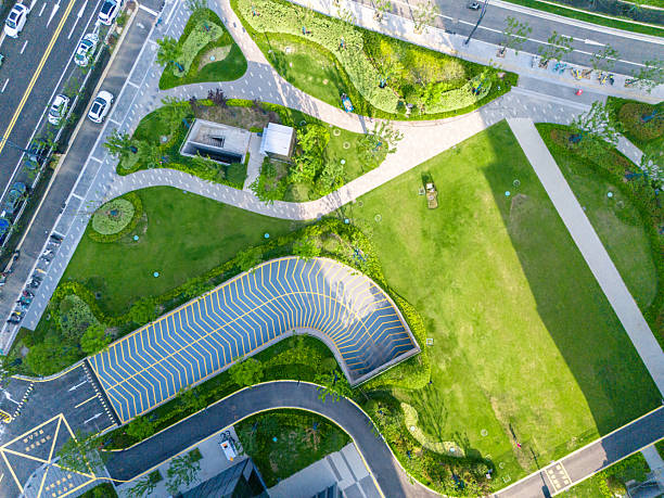 istock The open space in front of the ecological office building 2230803461