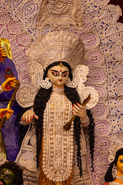 istock Idol of goddess durga in pandal during navrati 2230804437