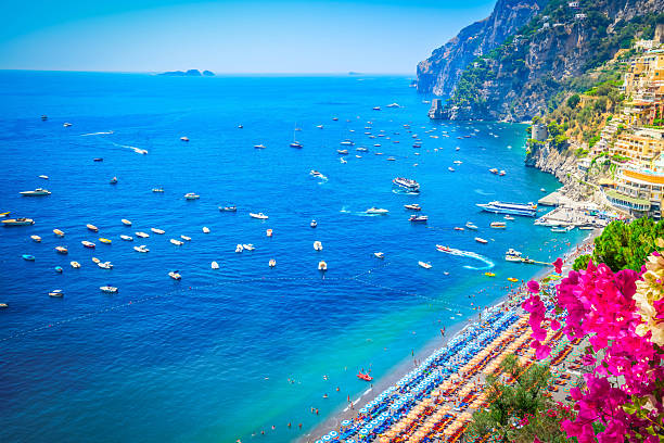 Beach of Minori town on Amalfi Coast, Campania, Italy