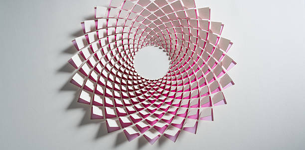 istock Diamond mandala cut paper artwork with geometric spiral pattern in pink and white 2230808319