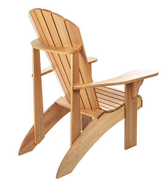 istock Modern adirondack chair crafted from light brown wood on white background 2230809905
