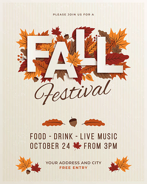 Fall festival poster template. Stock illustration