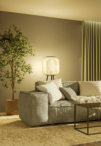 istock Large luxury modern bright interiors Living room mockup illustration 3D rendering image 2230811662