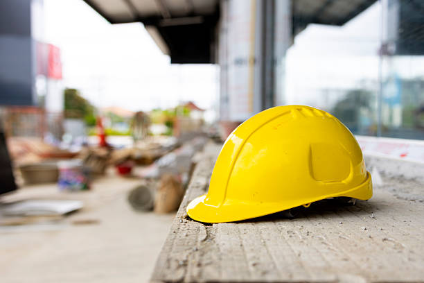 istock Engineering safety helmet at worksite for labor protection. construction site 2230813137