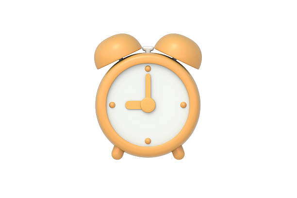 istock Old alarm clock isolated on white background. Vintage watch. Analog timepiece. Front view. 3d render 2230823074