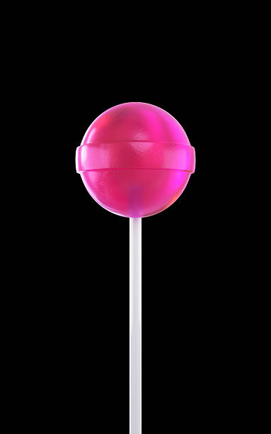 3d render Pink Lollipop on a Black Background, İsolated on White And Clipping Path