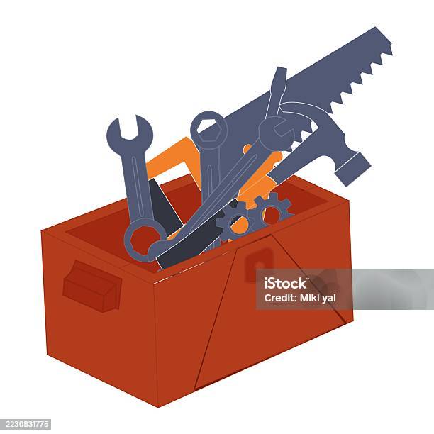 Toolbox Vector Vector Illustration Of Toolbox With Tools Stock Illustration - Download ...