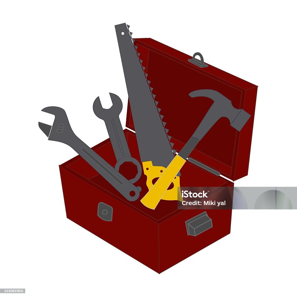 Toolbox Vector Vector Illustration Of Toolbox With Tools Stock Illustration - Download ...