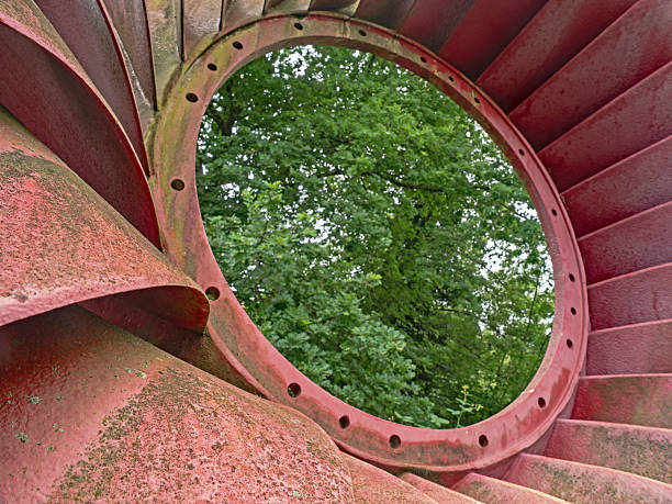 Large turbine wheel with forest in the background