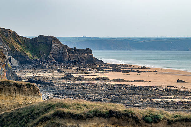 istock Cliff view of Westpark beach and Menachurch point Cornwall 2230835112
