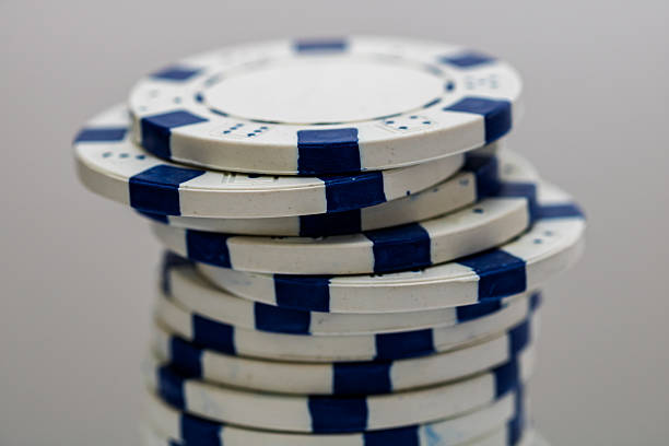 Casino chips and cards on the table. Poker gambling concept