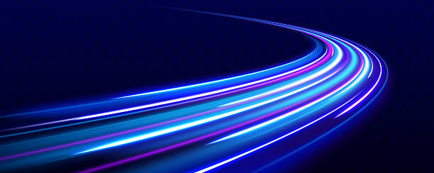 istock Neon beams speed down a dark road, creating a sense of endless movement. 2230838888