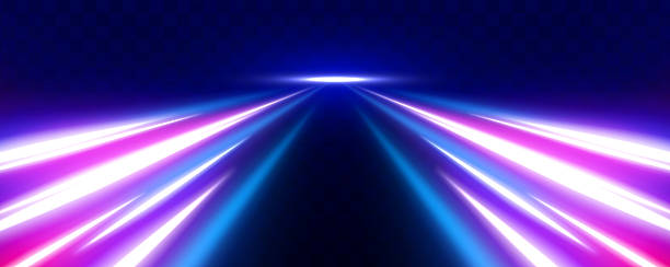 istock Neon stripes in the form of drill, turns and swirl. 2230839087