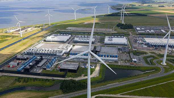istock massive data center, computing center, aerial video in the Eemshaven, The Netherlands. 2230843216
