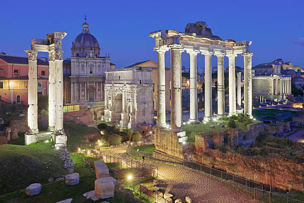 istock Roman Forum at night – Rome, Italy 2230846565