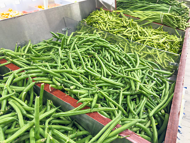 Green vegetables in a farmer’s market