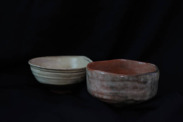 istock japanese tea bowls in a balck background. 2230852808