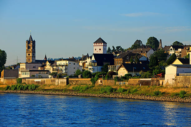 istock Pretty riverfront view of Weissenthurm town  in Germany 2230858049
