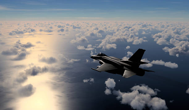 istock Militar aircraft flying over the sky. 2230870740