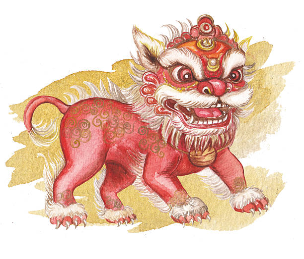 istock Festive Chinese New Year illustration with a red lion 2230871811