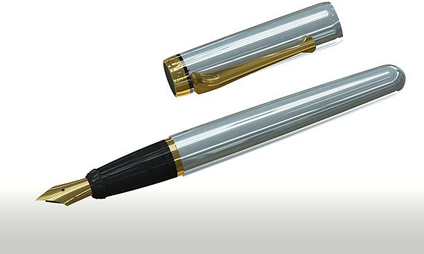 black and silver ink pen