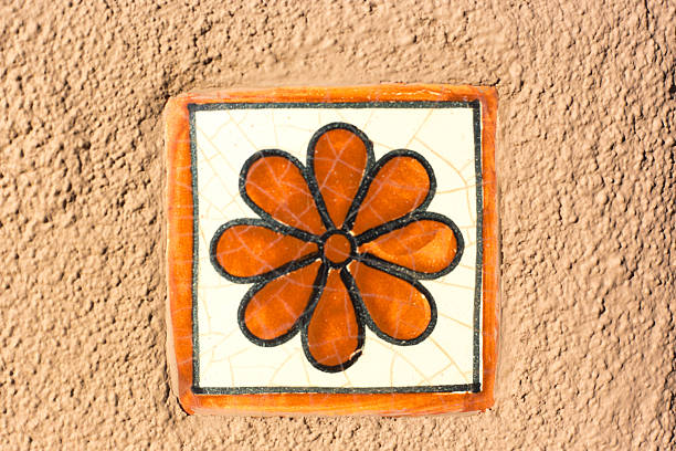 Dikwella, Sri Lanka - December 28, 2017: Patterns of the old fresco, flowers and colorful decor on ceiling of Buddha ancient temple on December 28, 2017. Sri Lanka has 245.000 foreign tourists per year
