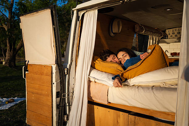 istock Lesbian couple taking a nap in a motorhome 2230887843