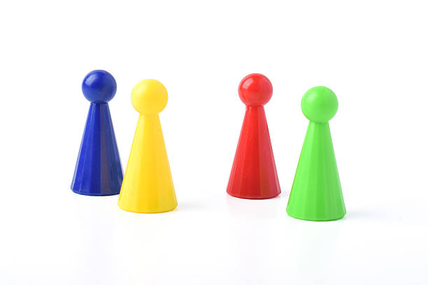 istock Colorful board game pawn on white background 2230889712
