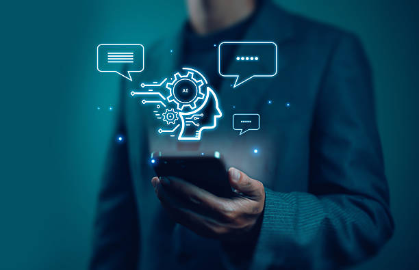 istock Using AI chat in search and giving to help in business has technology, to create computer concepts with robots as new digital software 2230891052