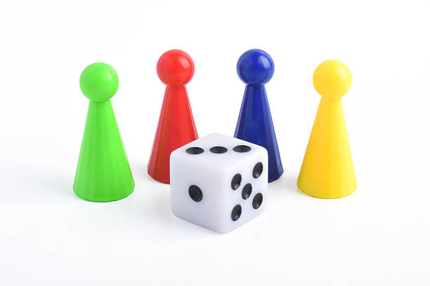 istock Colorful crowd and dice on white background 2230891643