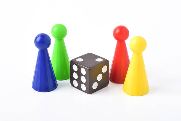 istock Colorful crowd and dice on white background 2230891671