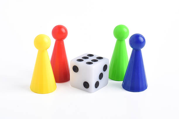 istock Colorful crowd and dice on white background 2230891676