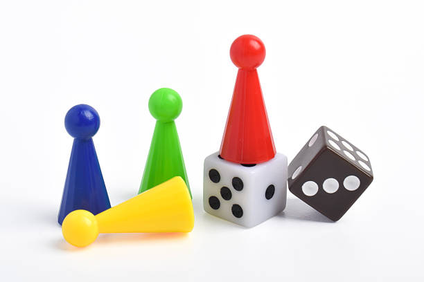 istock Colorful crowd and dice on white background 2230891681