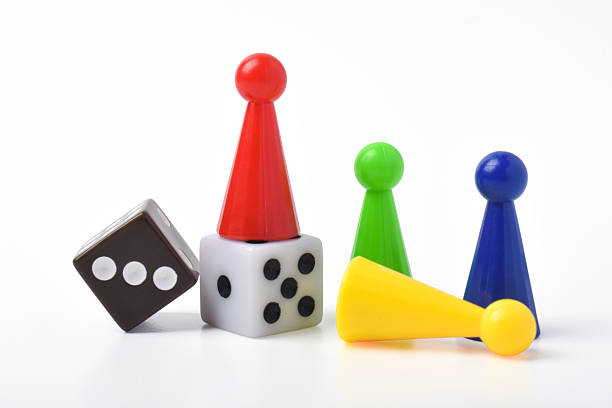 istock Colorful crowd and dice on white background 2230891684