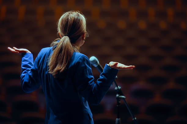istock Puzzled Speaker Shrugging Rehearsing the Speech before an Event 2230891964