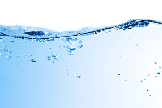 istock Air Bubbles Float Up in Water. Water Splashing, Pure Drinking Water, Oxygen Relaxation. Blue Water Textured on White Background. 2230901612