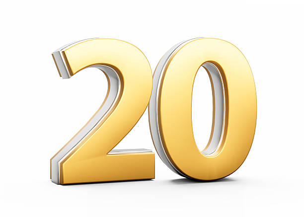 istock 3D Golden Shiny Number 20 Twenty With Silver Outline Isolated On White Background 3D Illustration 2230904800