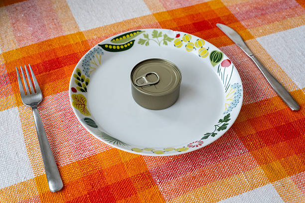 Single Serving Canned Food Plate With Utensils