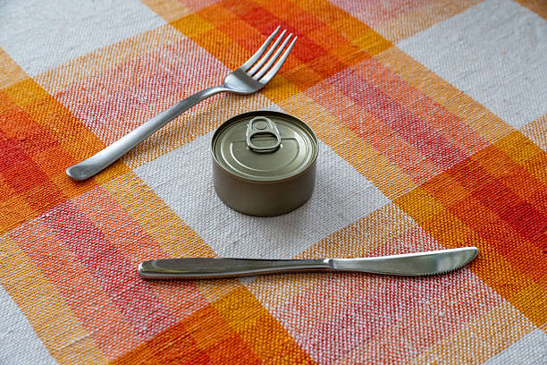 Single Serving Canned Meal with Fork and Knife