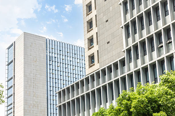 istock Bottom view of modern eco city 2230908053