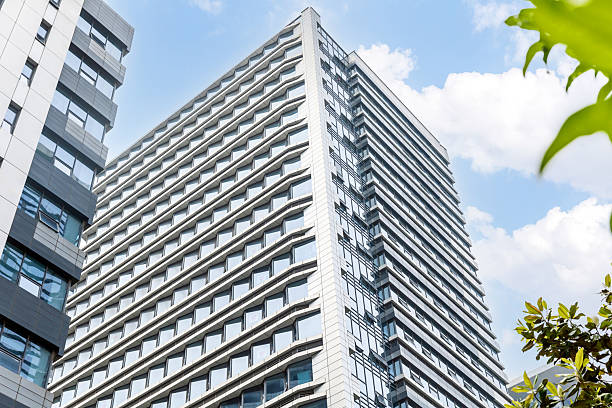 istock Bottom view of modern eco city 2230908176