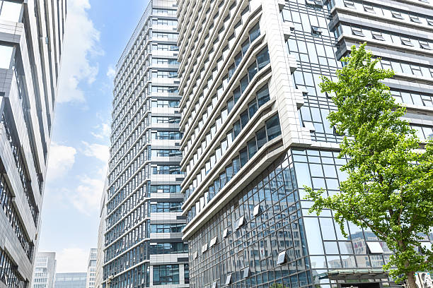 istock Bottom view of modern eco city 2230908208