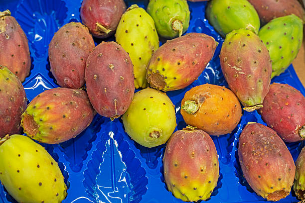 dragon fruit in a plastic container in a supermarket