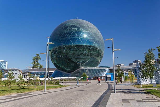 Astana, Kazakhstan (Qazaqstan), 21 jule 2025 - Nur-Alem Sphere, International Artificial Intelligence Center — a futuristic building in Astana. The central pavilion of EXPO-2017.